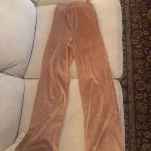 SKIMS Velour SET - Wide leg pants and matching Bandeau top in Sienna! Size XXS